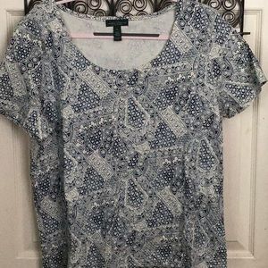 Women’s print Tee Top  LRL Lauren jeans company